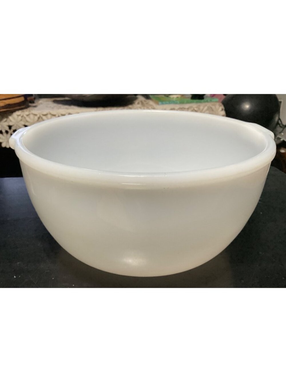 Glasbake 4 Qt White Milk Glass Mixing Bowl Sunbeam Replacement Durable Design